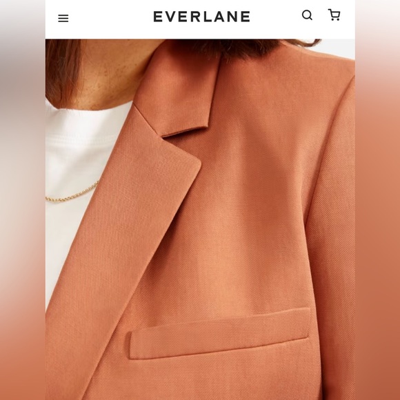 Everlane - The Cotton-Linen Blazer, Size 2, Color: Soft Rust, NWOT - Picture 6 of 9